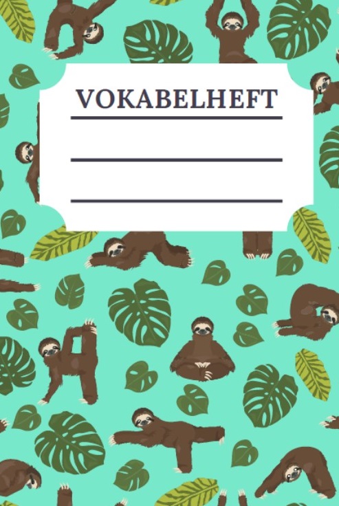 Cover Vokabelheft Faultier Design