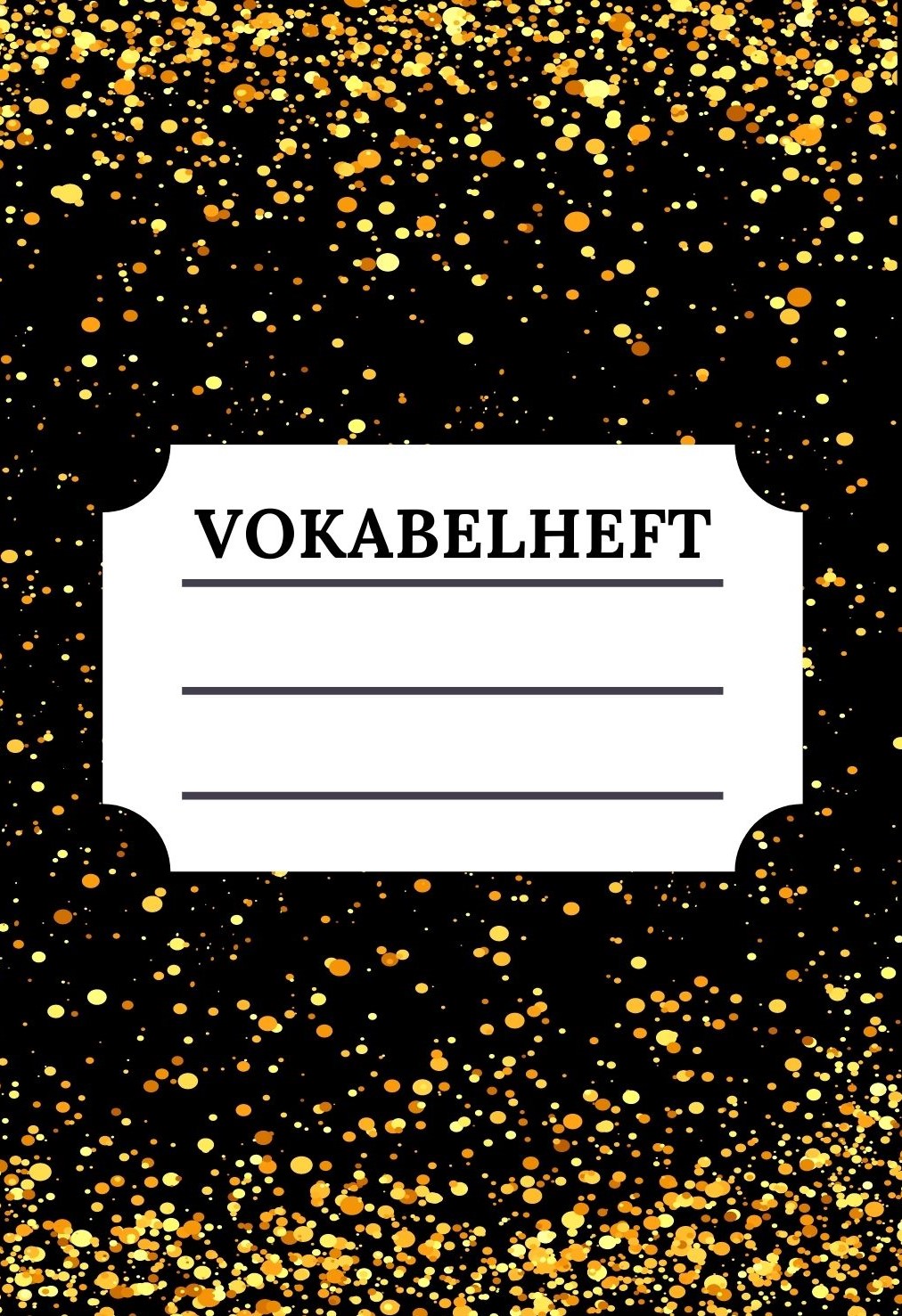 Vokabelheft - Design Gold Glitzer