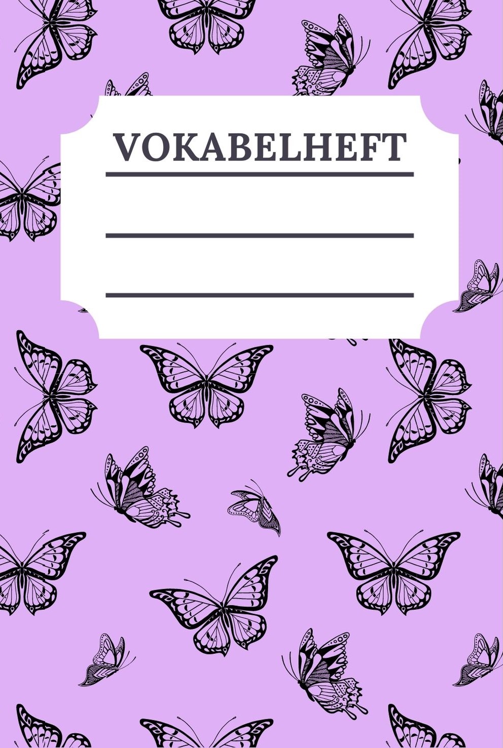 Vokabelheft - Design Schmetterling