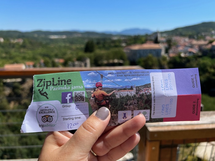 Eintrittskarte für die Zipline Pazinska jama in Kroatien