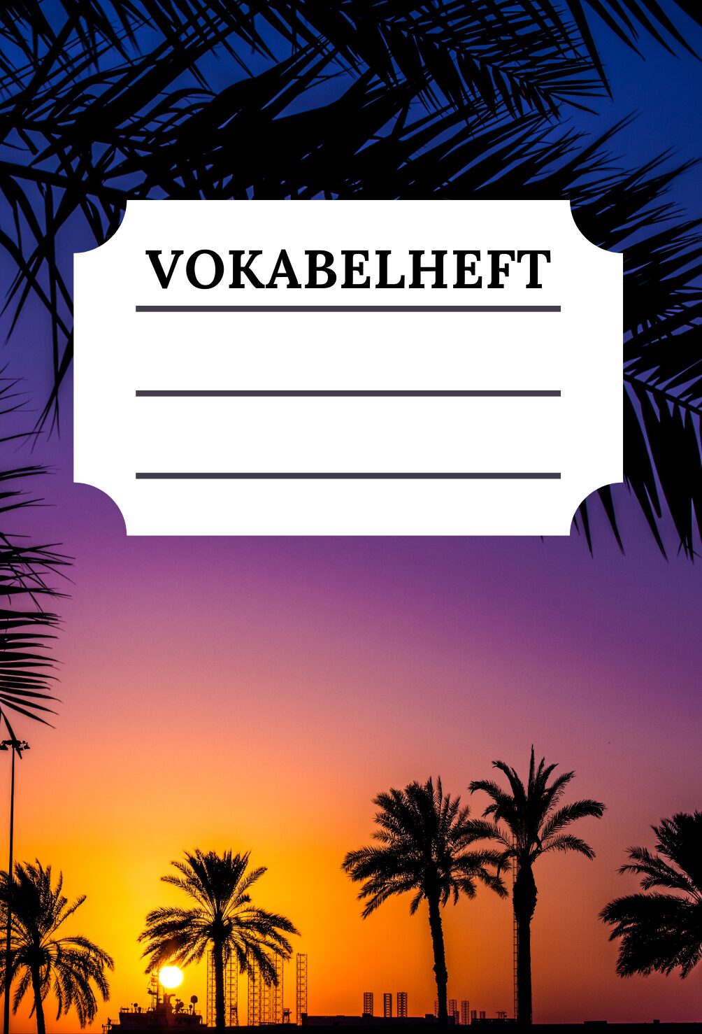 Vokabelheft - Design Gold Glitzer